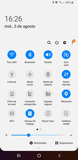 Activación NFC en el teléfono